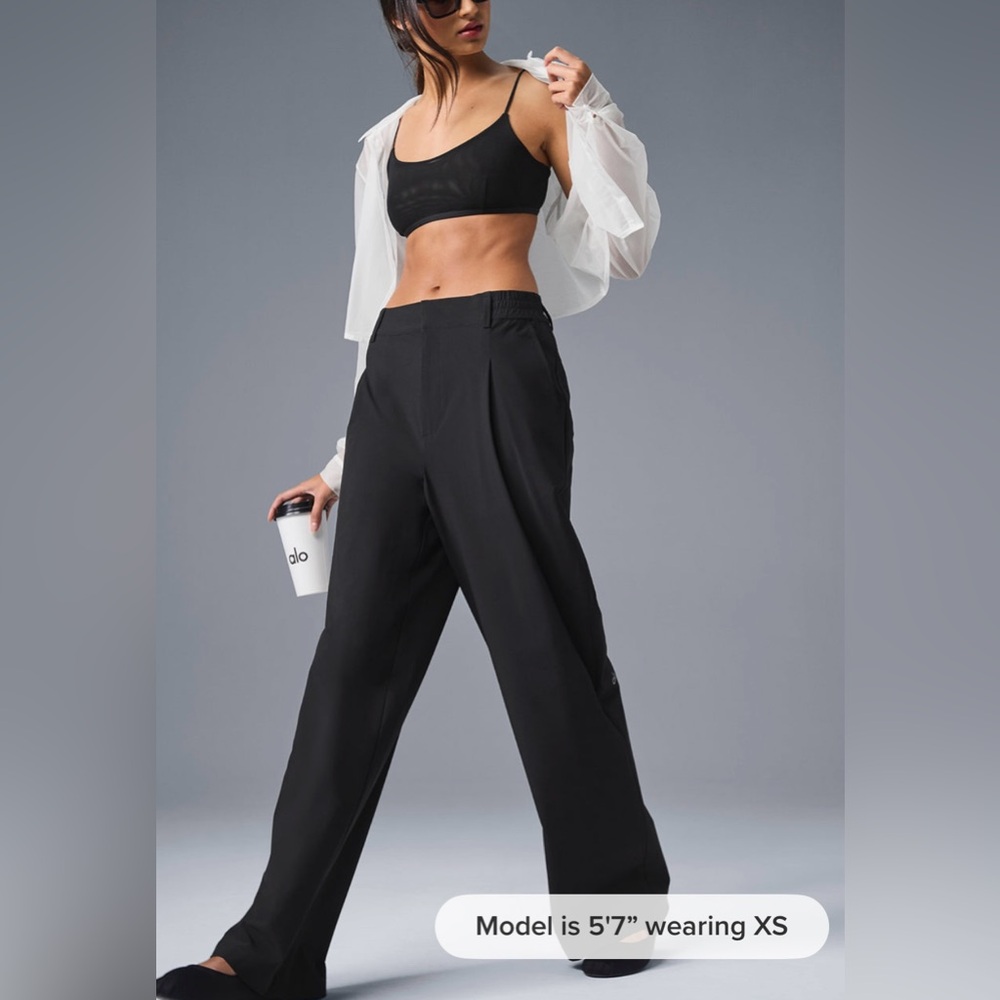 ALO Yoga Black Wide Leg pursuit trousers regulart